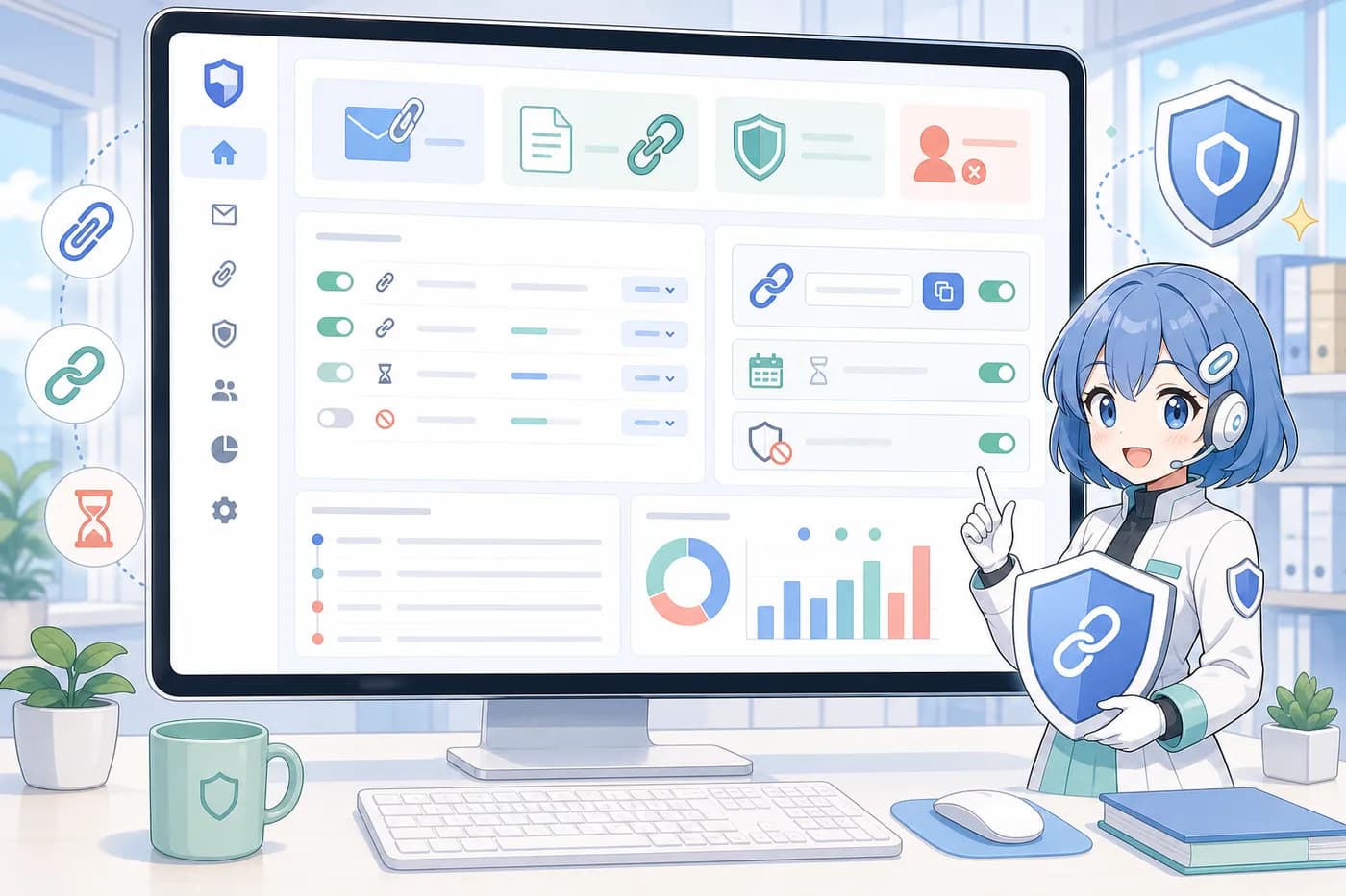 メールゲートウェイ管理コンソールのイメージイラスト